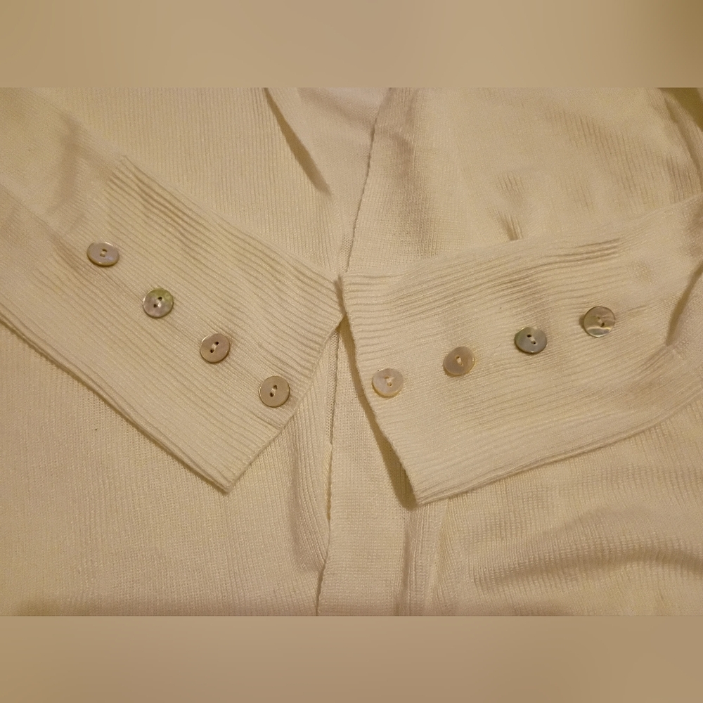 Cyrus Women's Cream Open Front‎ Cardigan 100% Viscose Sz L - Picture 6 of 6